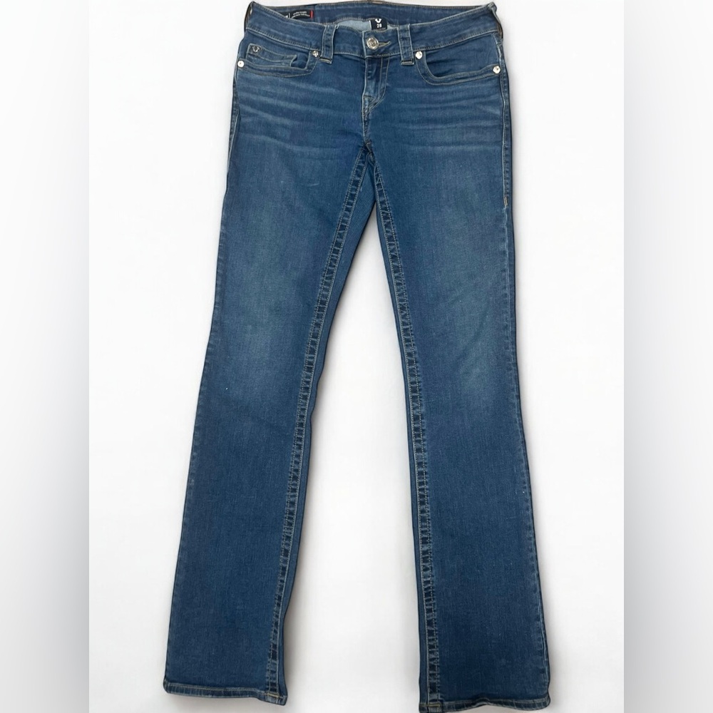 True Religion Billie Low Rise Straight Leg Classic Blue Wash Jeans | Women’s 28